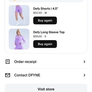 DFYNE Women's Purple Defy Long Sleeve Top and Shorts Set